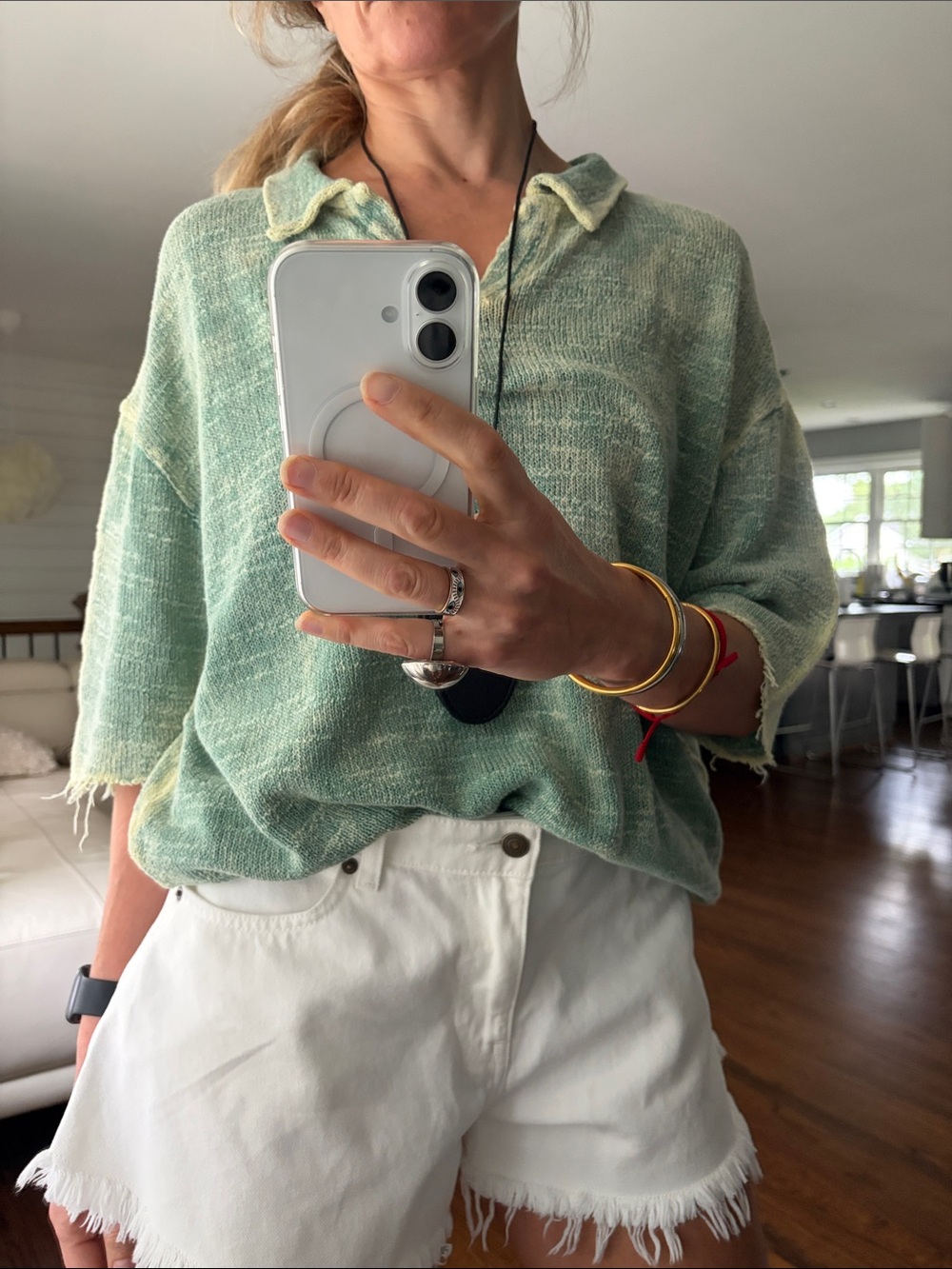 Zara Mint Green Lightweight Polo Knit